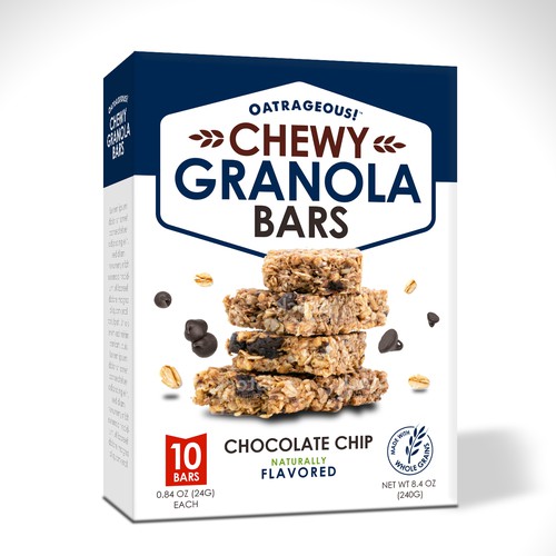 Design di DESIGN EYE-CATCHING PACKAGING FOR CHOCOLATE CHIP CHEWY GRANOLA BARS! di Unik ART