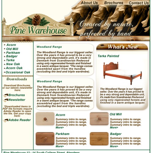 Design of website front page for a furniture website. Ontwerp door Barbie2274