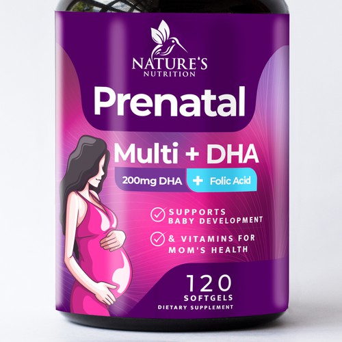 Prenatal Vitamins Label Design needed for Nature's Nutrition Diseño de R O S H I N