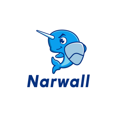 Create a cute, premium narwhal mascot for a bold, innovative COVID mask Design by DZenhar Studio