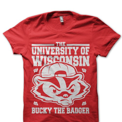 Wisconsin Badgers Tshirt Design Diseño de Asmarasenja