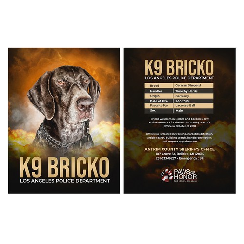 K9 Trading Cards for Military and Law Enforcement K9 Design by EPH Design (Eko)