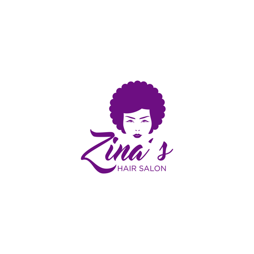 Showcase African Heritage and Glamour for Zina's Hair Salon Logo Design by ammarsgd