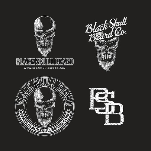 skull beard logo