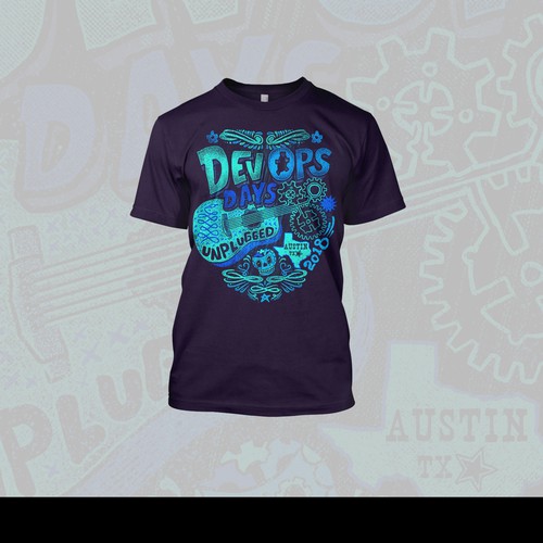 DevOps Days Unplugged - Create a rock band Unplugged tour style shirt デザイン by miftake$cratches