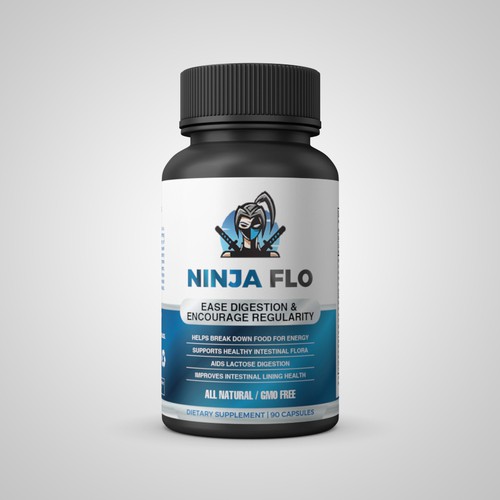 We need a cool supplement label for our supplement NINJAFLO Design by Pice Wilf