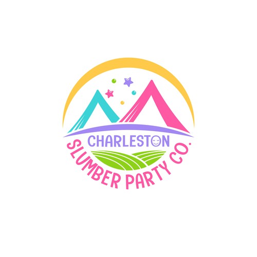 Cute slumber party tent company logo incorporating the Charleston Ravenel bridge Design by Yoe_Std