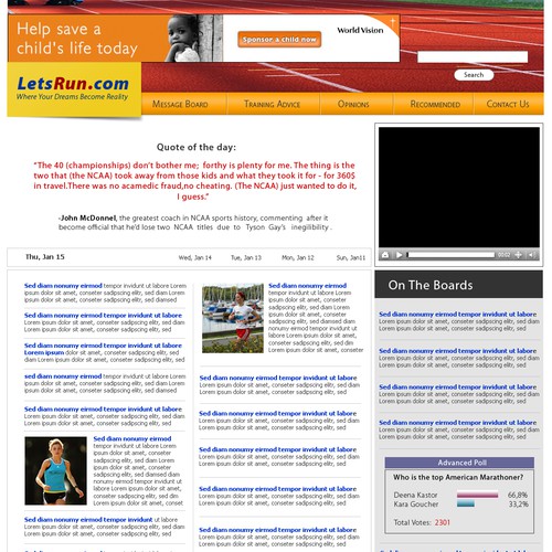 LetsRun.com Homepage Re-Design/Cleanup Diseño de duskoskoko
