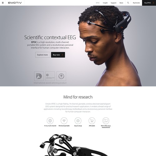 Redesign website for International Award Winning EEG system Design by Brace