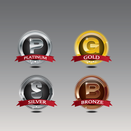 Subscription Level Icons (i.e. Bronze, Silver, Gold, Platinum) Réalisé par WaltSketches®