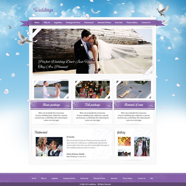 Design von BoraBora mit dem Titel „Weddings“