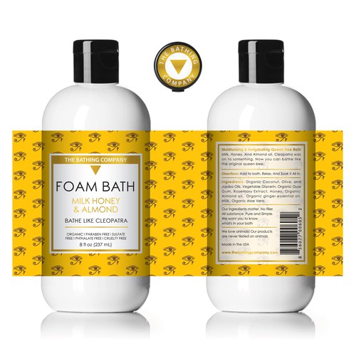Foam Bath Bottle Labels Design by emmafoo