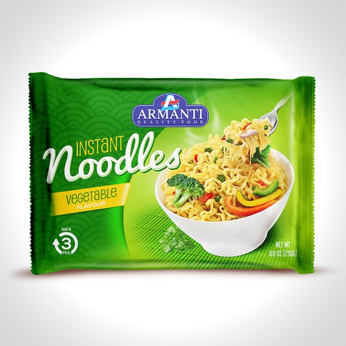 Diseño de New Armanti Instant Noodles de tomdesign.org