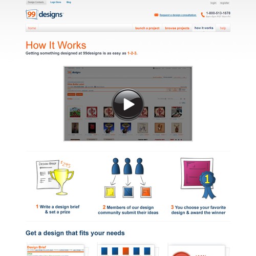Redesign the “How it works” page for 99designs Réalisé par jpeterson250