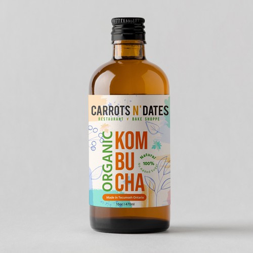 Design a Unique & Funky Kombucha bottle label Design by Moi_Designers