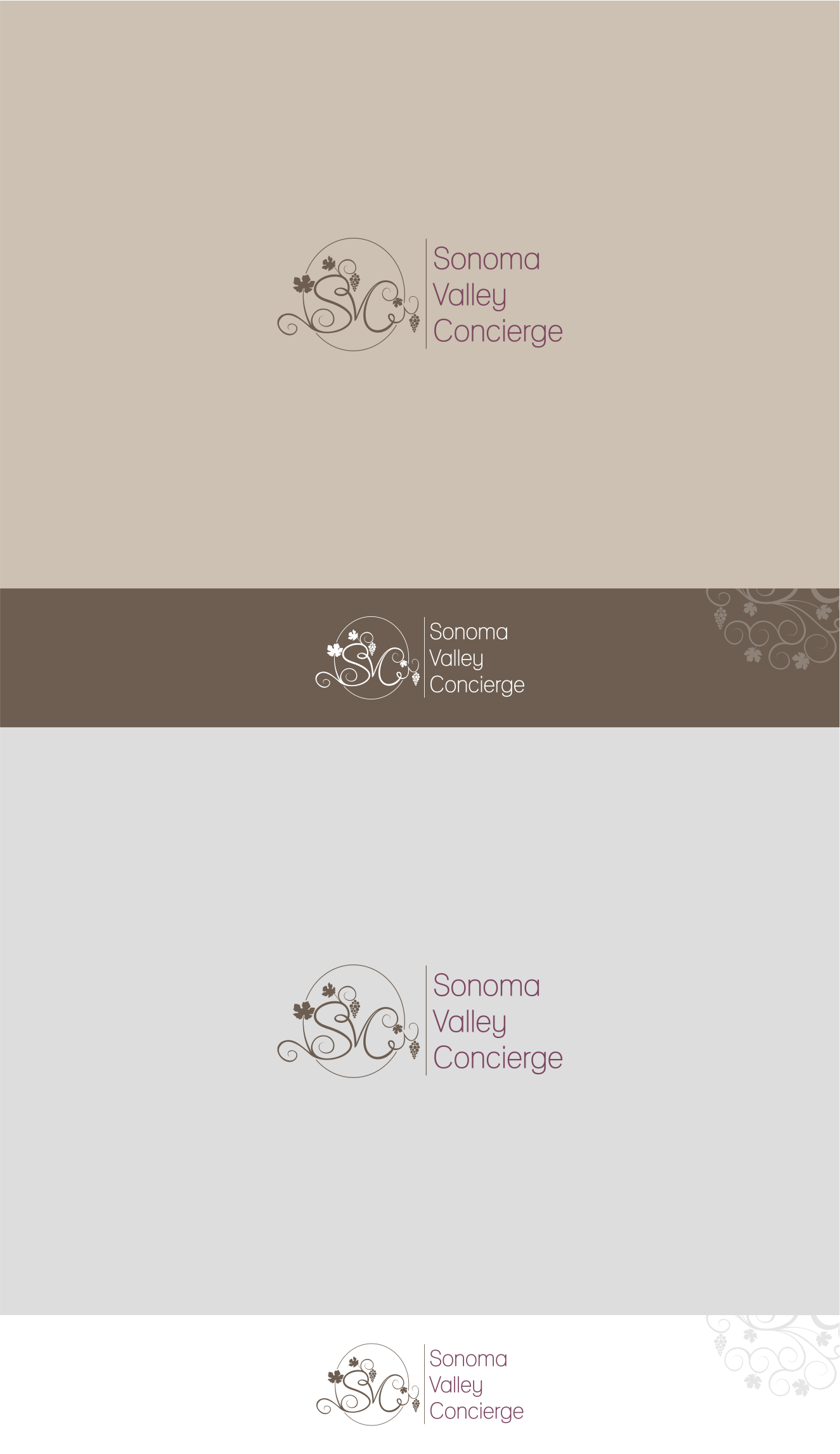 Taupe logo with the title 'Design an elegant logo for Sonoma Valley Concierge '