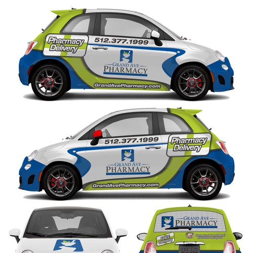 Pharmacy delivery car full wrap design | Signage contest