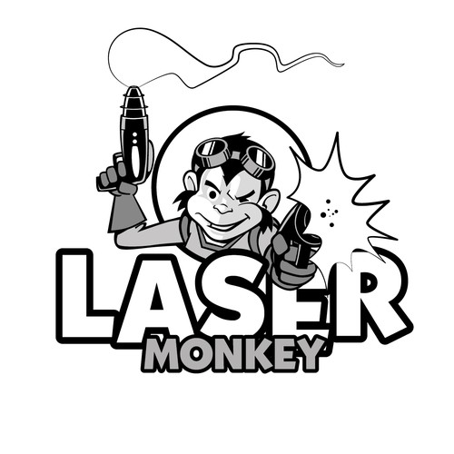 Design di CARTOON MONKEY with LASER di fullpoint