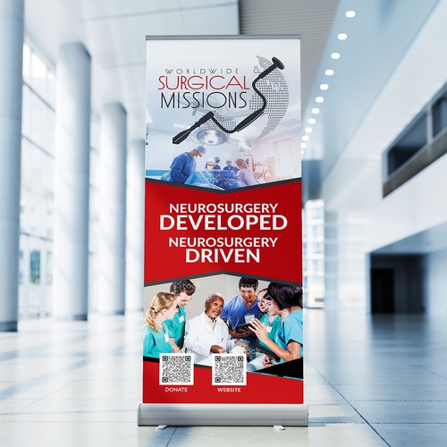 Surgical Non-Profit needs two 33x84in retractable banners for exhibitions Design by Saqi.KTS
