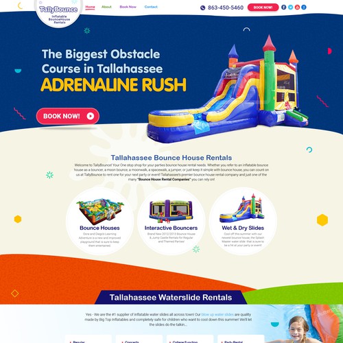 Bounce house business website WordPress theme design contest