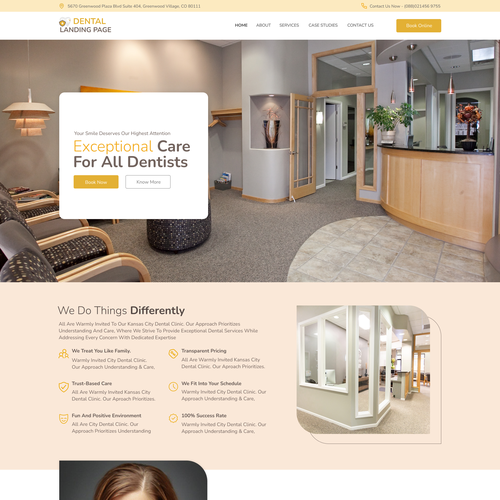 Home page for dental practice Design by creatsoul