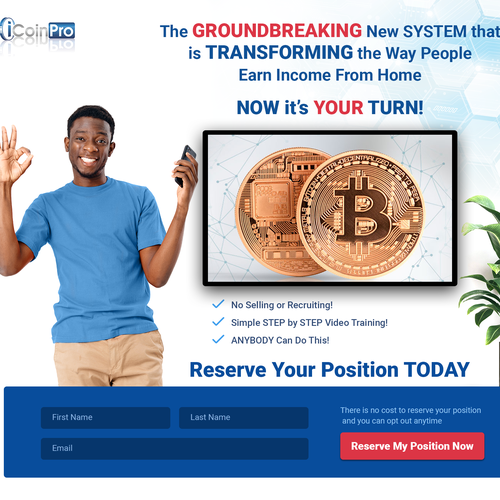 Landing page design contest entry by Anca Designs