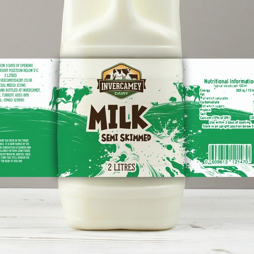whole and semi milk labels Design by Windmill Designer™