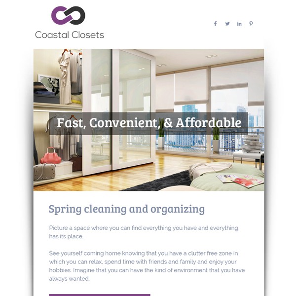 Diseño de SFicu titulado "Stylish email for reach-in closets"