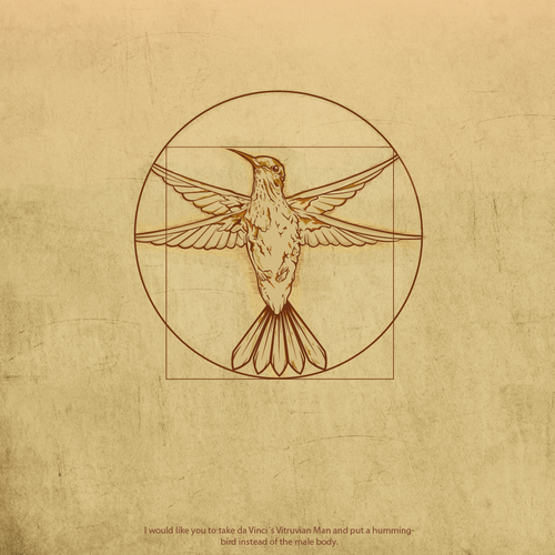 Leonardo da Vinci - Hummingbird Drawing Design by JairOs