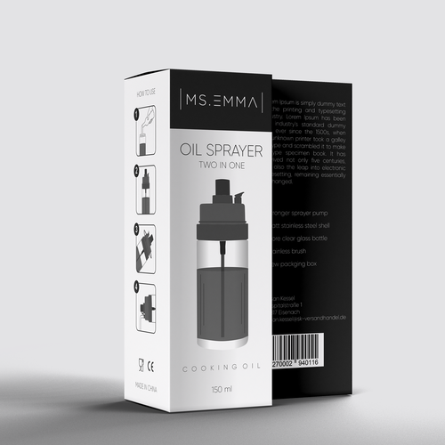 Luxury and Slim Design for a Olive Oil Sprayer Packaging Design réalisé par SONUPARMAR