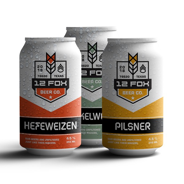 Design by dont font titled "12 FOX BEER CO."