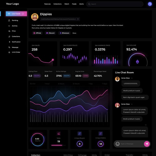NFT Data Visualization Dashboard Design by MercClass