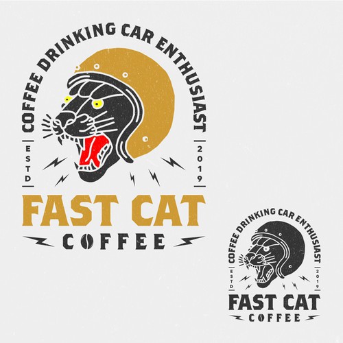 Fast Cat Coffee Logo Logo design contest