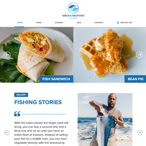 Miami Soul Seafood Restaurant Concept 1 Page Only Design by The Lion King