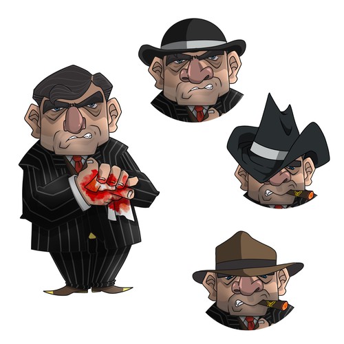 Mafia Cartoon Character for NFT Design by IDEsign049