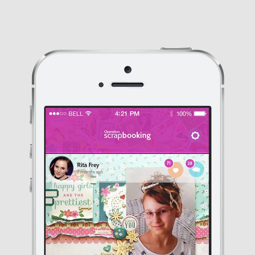 "Operation Scrapbook" - App for scrapbookers Design by Marcelo UI Design