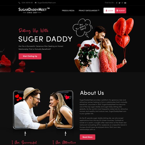 We need a luxury new web design for our sugar daddy project Design réalisé par Timefortheweb