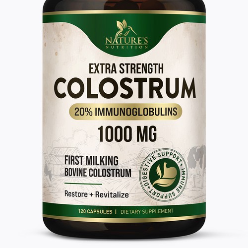 Powerful, Colostrum Design Needed for Nature's Nutrition Design by FreshApple@Michelle