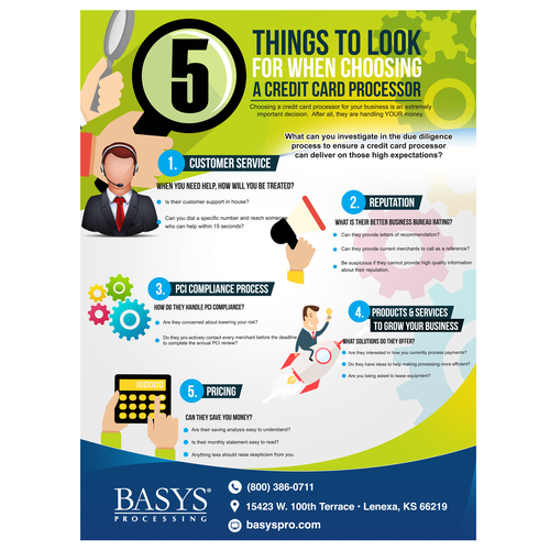 5 Things to Look for when Choosing a Credit Card Processor Postcard
