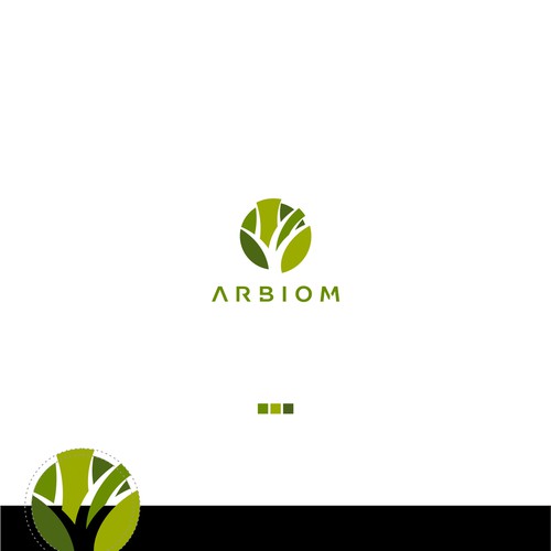 Show the "bio" and "industry" in the Arbiom logo, a sustainable bio-chemicals company Design by Toni Zufic