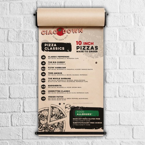 Legendary Pizza Menu Boards for adventurers Design by SigalDesigns