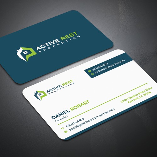 Modern Business Cards for Active Rest Properties Design by Geniousrabbani