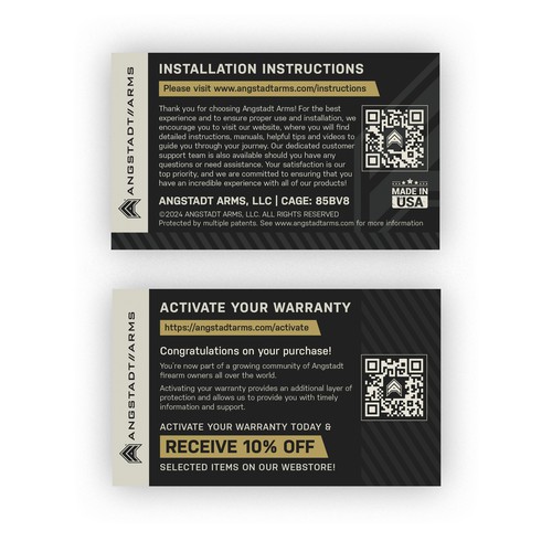 Warranty activation flyer for gun company (postcard) Design by laxman2creative