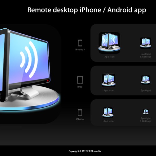 Icon for remote desktop iPhone / Android app Design by Slidehack