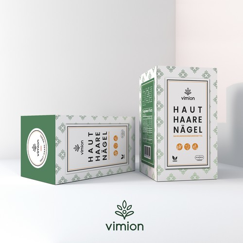 Packaging design for a German brand of high-quality food supplements Design by Francesca Macri