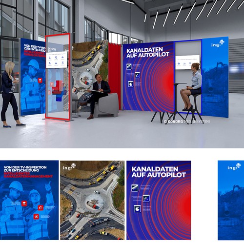 Design for new tradefair booth for a company offering digital services for the construction industry Design by spacecadet