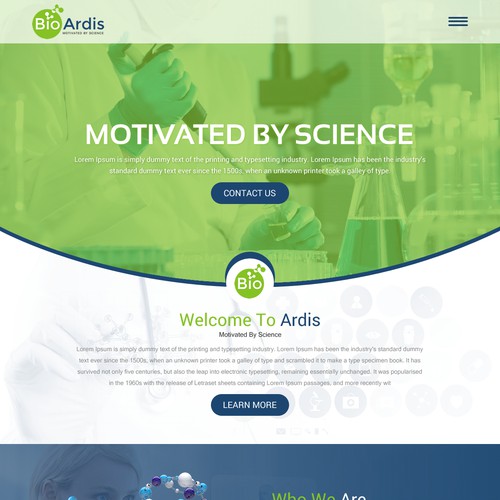 Vibrant website design for biotech Design by RWI⚡