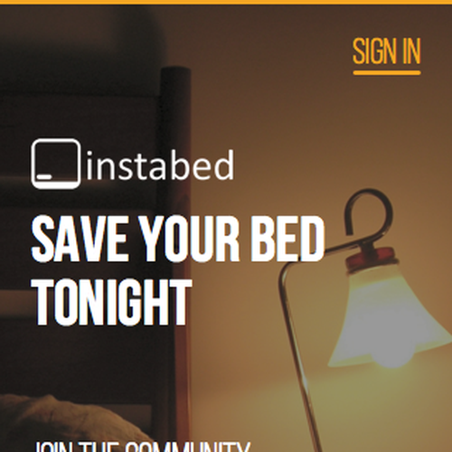 Landing page for simple, on-demand bed booking app Design by kcmr