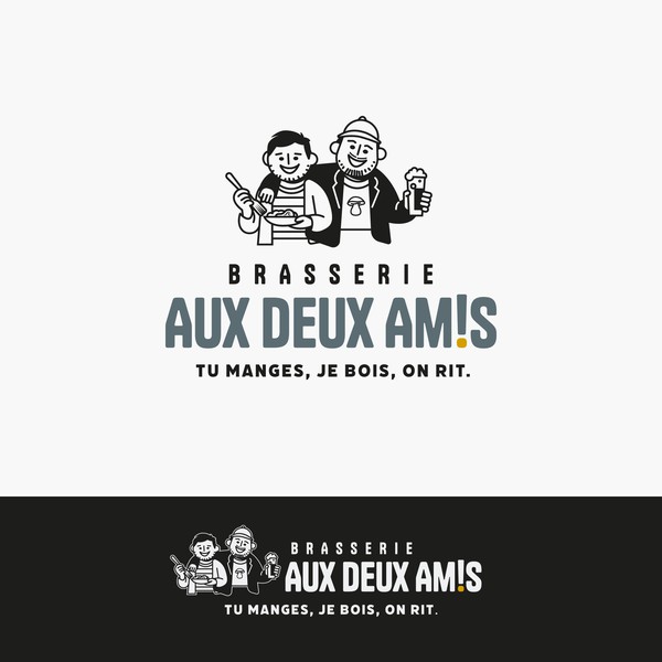 Design by Wilh76 titled "Logo pour la brasserie Aux Deux Amis"