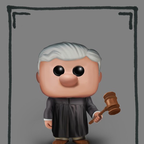 Create a kid-friendly Judge character to be made into a plush toy! Design by Senshi11